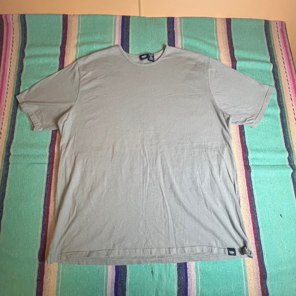 Y2k Mossimo T-Shirt Men XXL Sage Gray Cotton Short Sleeve Crew Neck Basic Tee